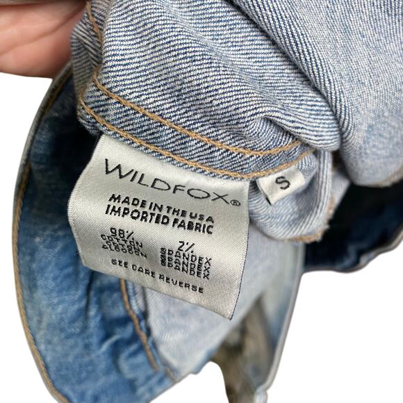 Wildfox Faded Denim Jacket Size Small - Picture 2 of 5